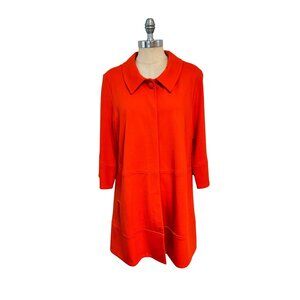 Francie Hargrove Designer Womens Orange 3/4 Sleeve Button Front Jacket Medium